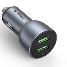Автомобильное зарядное устройство UGREEN CD213-60980, USB-A + USB-C; 42,5W Fast Charge, Gray